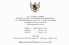 Daftar Tanggal Merah dan Cuti Bersama 2025, Unduh SKB 3 Menteri-Kalender 2025 di Sini