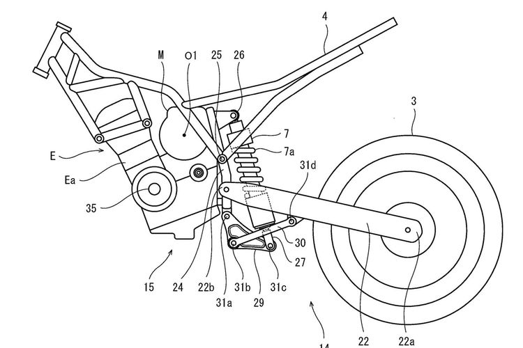 Kembali muncul rincian soal paten motor hybrid Kawasaki.