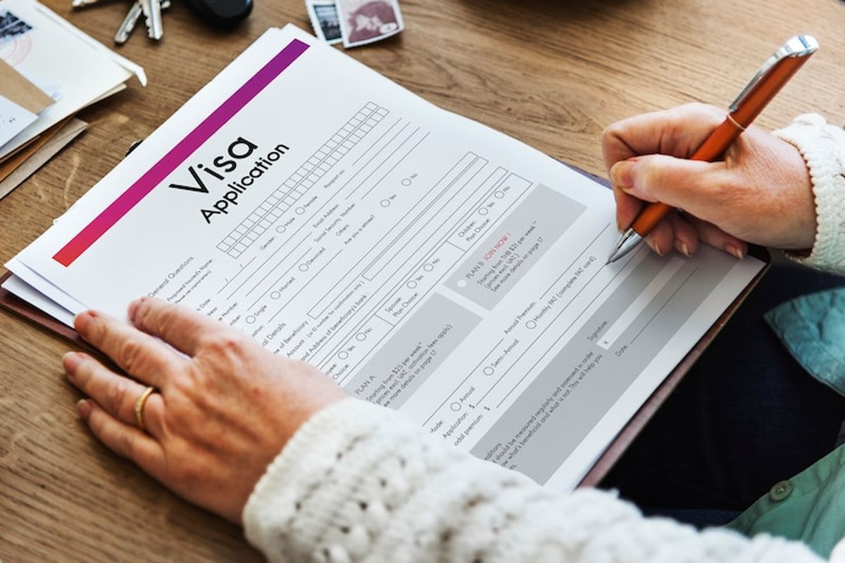 An illustration of visa application. 