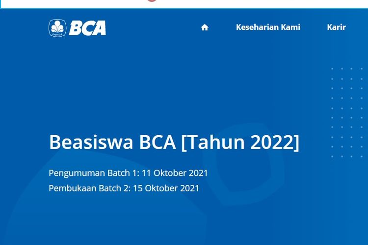 Beasiswa BCA 2022