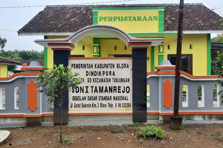 Lokasi maling tertidur dan dibangunkan polisi di SDN 1 Tamanrejo, Kecamatan Tunjungan, Kabupaten Blora, Jawa Tengah, Rabu (2/11/2022)