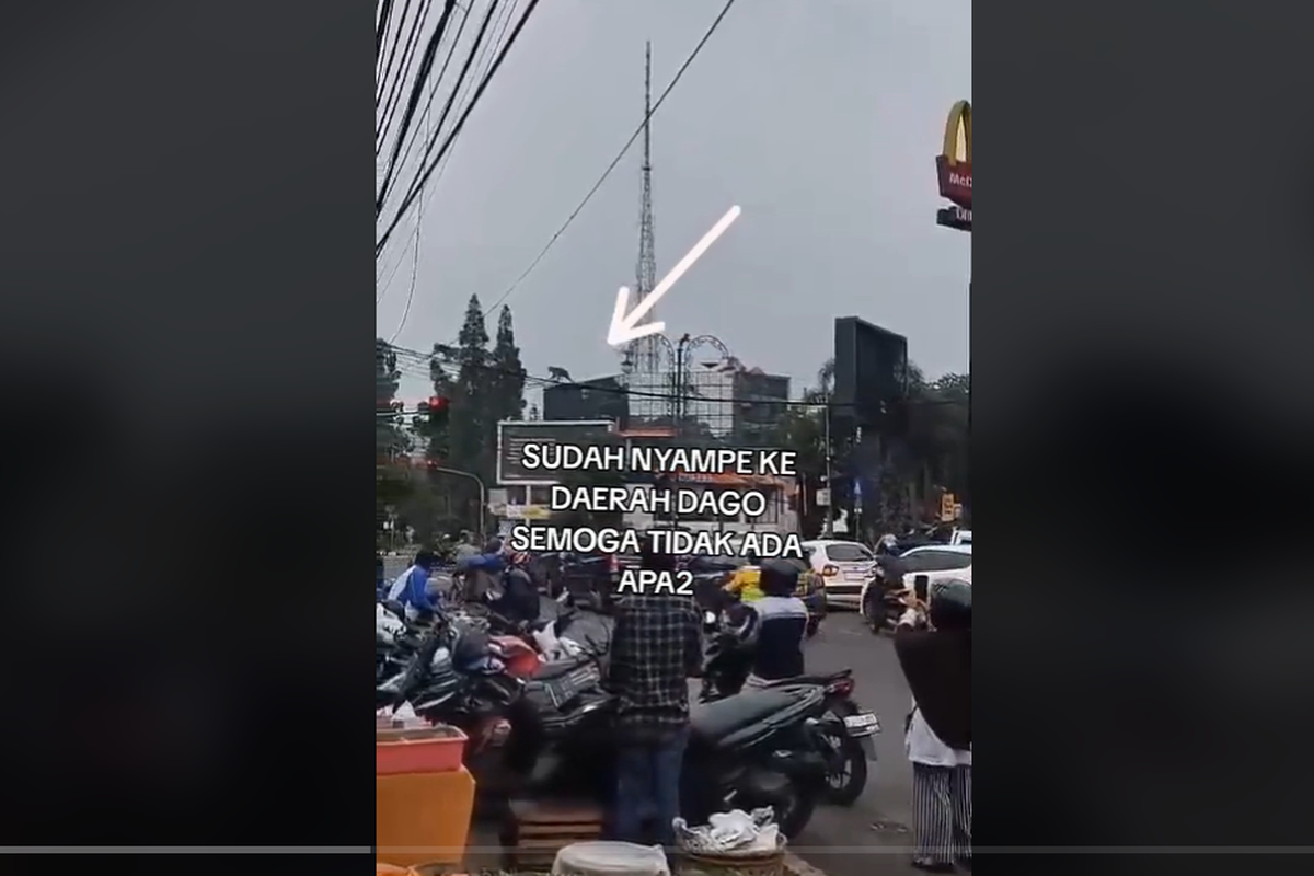 Arti monyet turun gunung di kawasan Dago, Bandung, Jawa Barat.