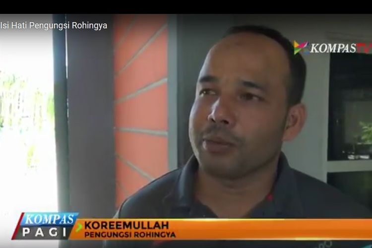 Koreemullah, seorang pengungsi Rohingya di Sidoarjo, Jawa Timur.