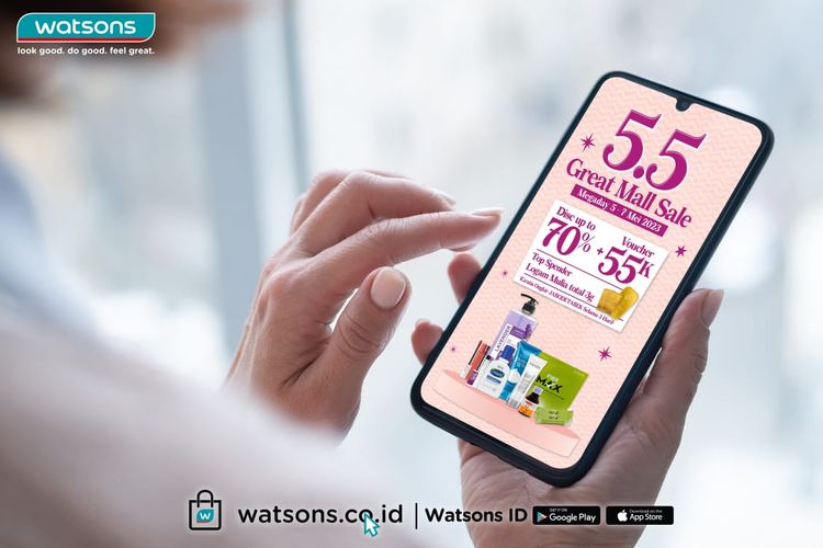Watsons 5.5 Great Mall Sale, Watsons Kasih Diskon Hingga 70 Persen 