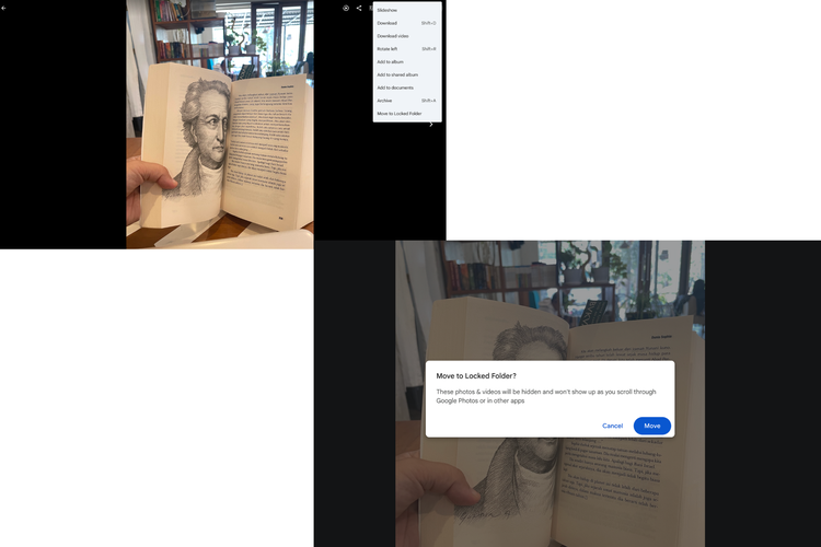 Ilustrasi cara sembunyikan foto di folder terkunci di Google Photos