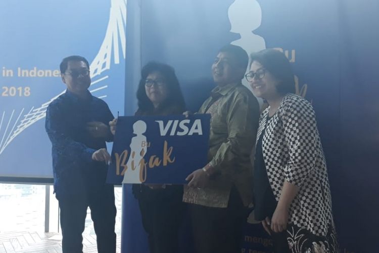 Peluncuran Program #IbuBerbagiBijak oleh Visa, OJK dan BI di Multivision Tower, Selasa (7/8/2018)