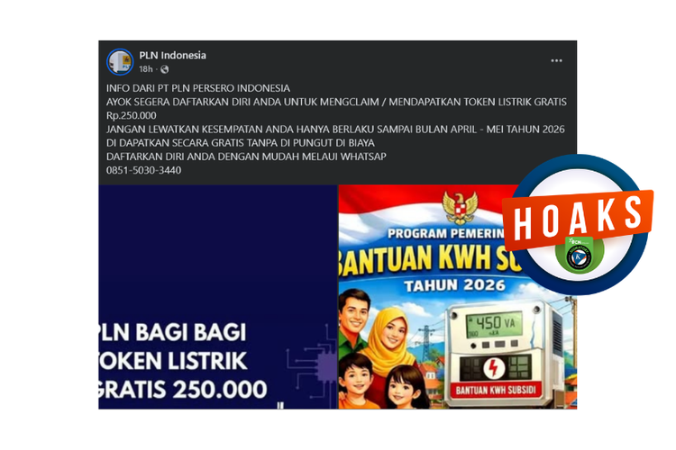 INFOGRAFIK: Hoaks Token Listrik Gratis dari PLN Sebesar Rp 250.000, Cek Faktanya