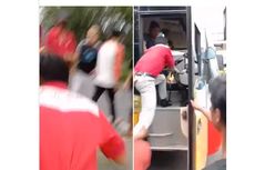 Video Viral Sebuah Bus Lawah Arah Saat Macet, Sopir Akhirnya Kabur karena Dipukuli Massa