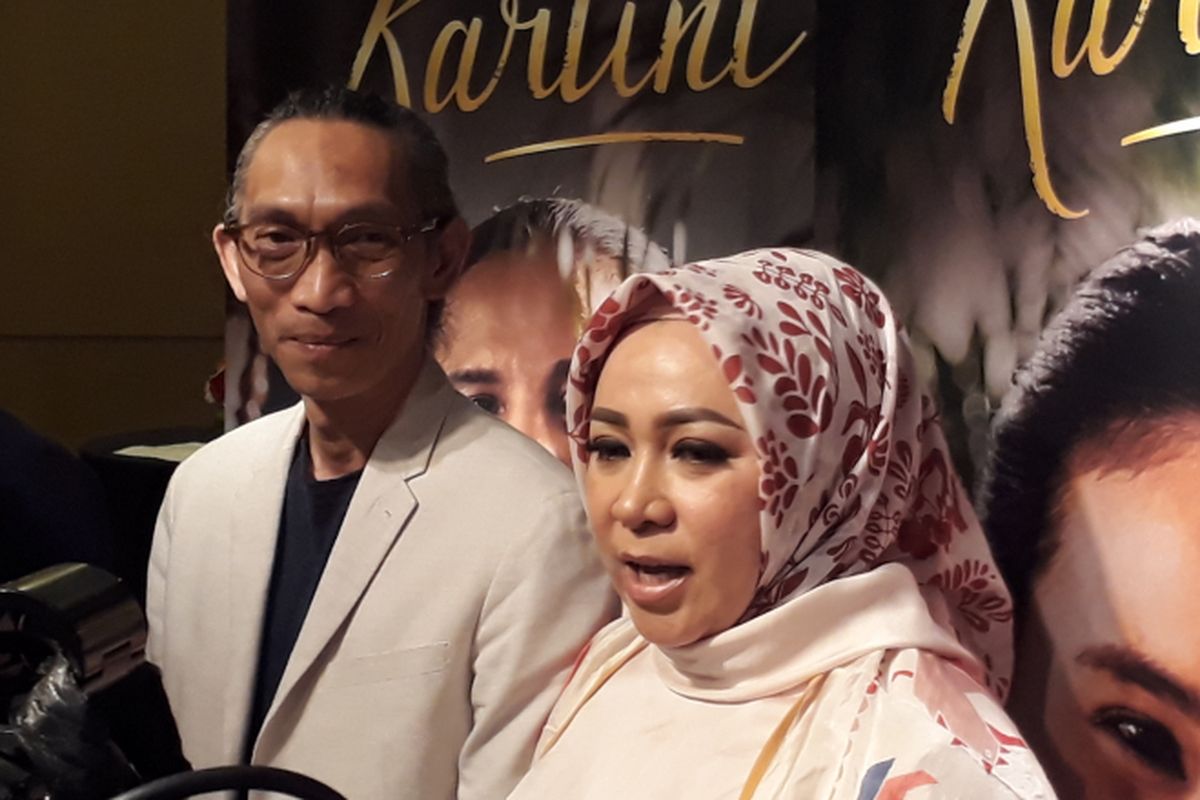 Anto Hoed dan Melly Goeslaw ketika dijumpai usai acara peluncuran trailer dan soundtrack film Kartini di Djakarta Theater XXI, Jakarta Pusat, Selasa (21/3/2017).