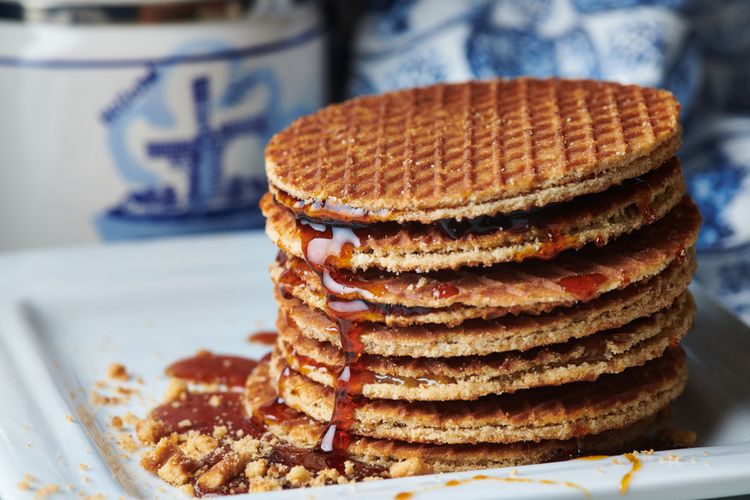 Ilustrasi stroopwafel asal Belanda.