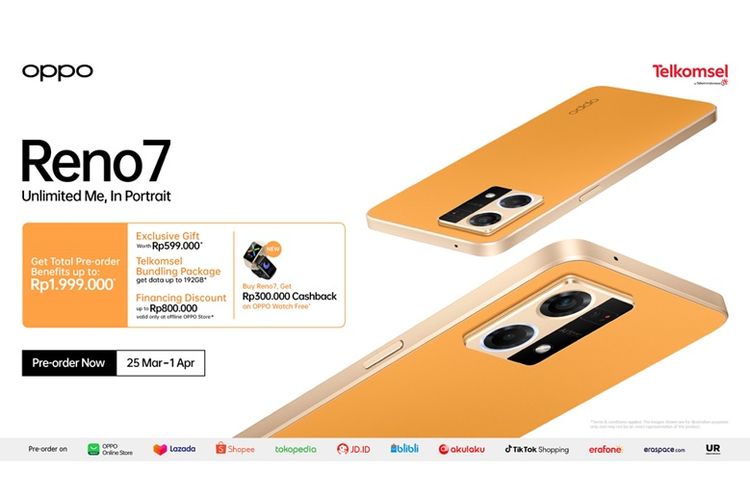 pre-order untuk pemesanan Oppo Reno7.