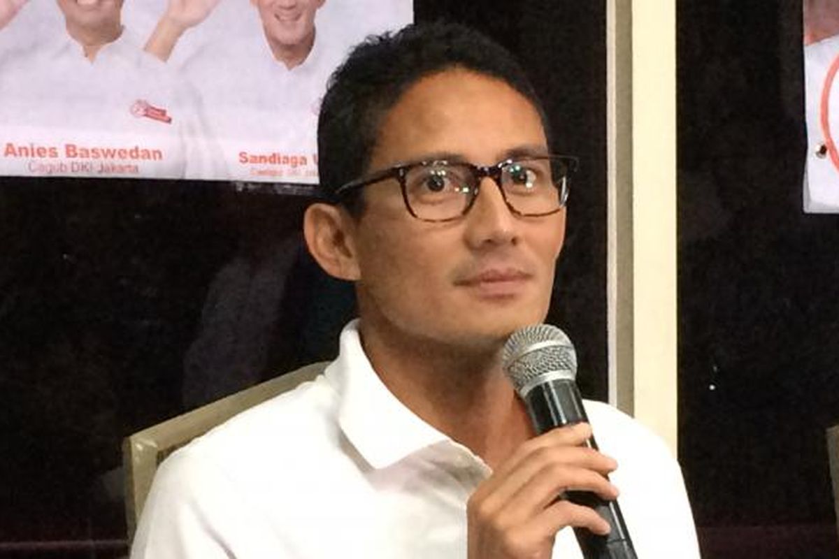 Calon wakil gubernur DKI Jakarta, Sandiaga Uno di Jakarta Selatan, Kamis (12/1/2017).