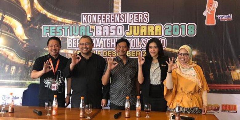 Konferensi pers Festival Baso Juara di Hotel Bidakara Grand Savoy Homann, Jalan Asia Afrika No 112, Kota Bandung, Jawa Barat, Rabu (5/12/2018). 