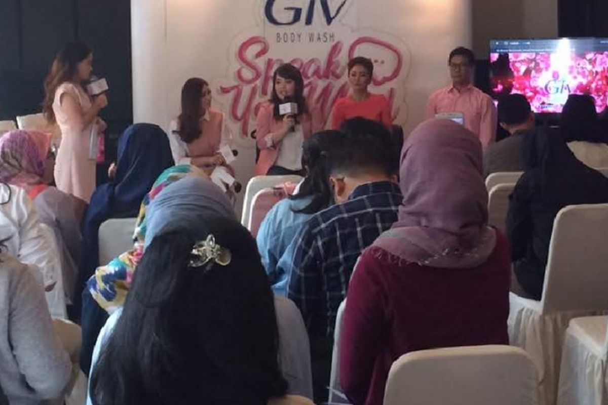 Jumpa pers GIV Speak Your Mind! di Jakarta, Senin (15/5/2017).