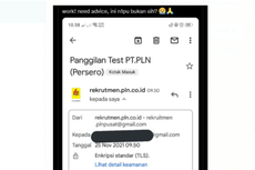 Beredar E-mail Panggilan Tes dari rekruitmen.plnpusat@gmail.com, Benarkah?