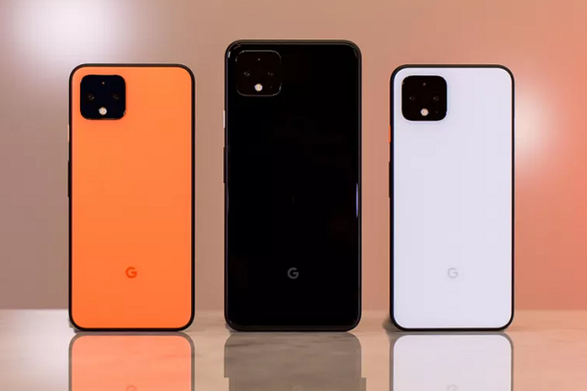 Google Pixel 4 dan Pixel 4 XL tampak belakang.