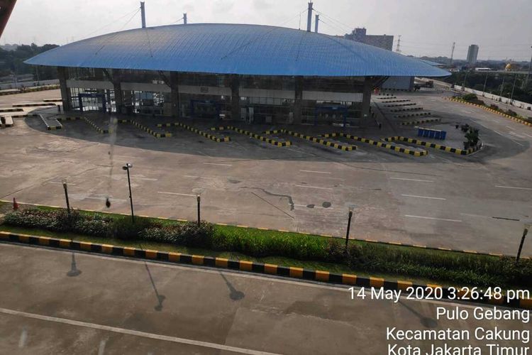 Situasi di Terminal Terpadu Pulo Gebang, Jakarta Timur, Kamis (14/5/2020).