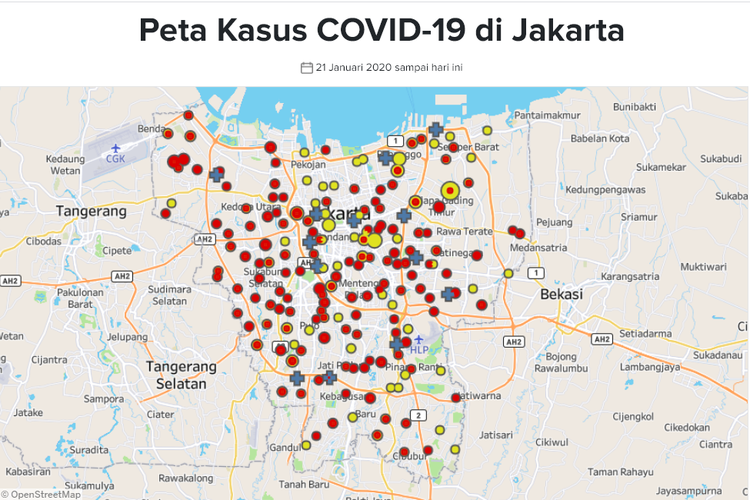 Peta kasus Covid-19 Jakarta, data per Kamis (26/3/2020)