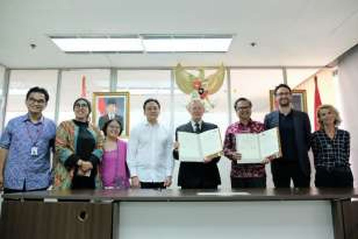 Penandatanganan Bekraf dan Adelaide Festival Centre Trust di Jakarta, Kamis (15/12/2016). 