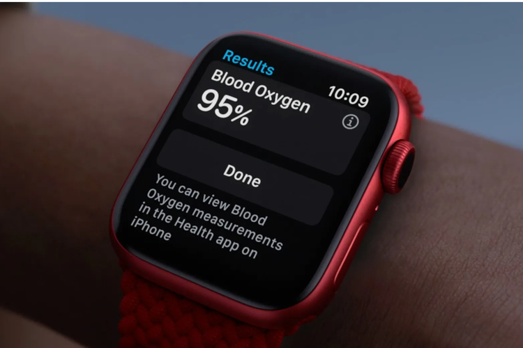 Ilustrasi sensor SpO2 di Apple Watch Series dan Apple Watch Ultra 2.