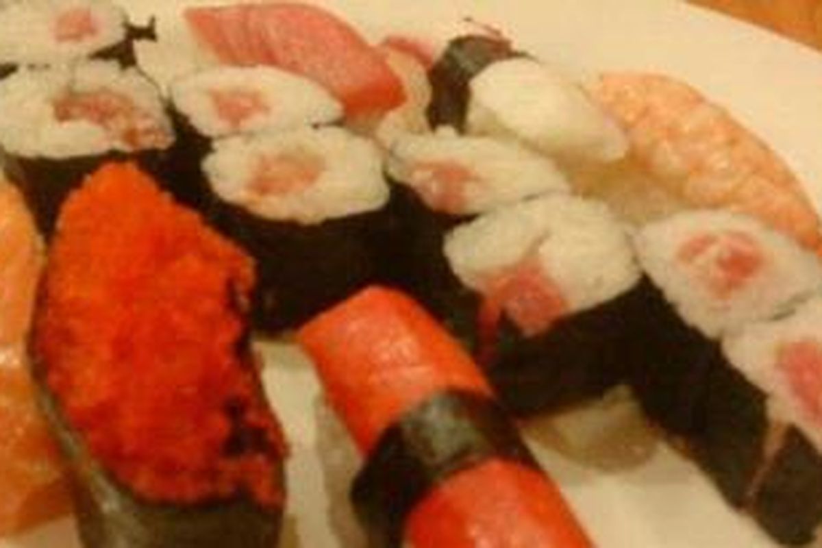 Assorted sushi.