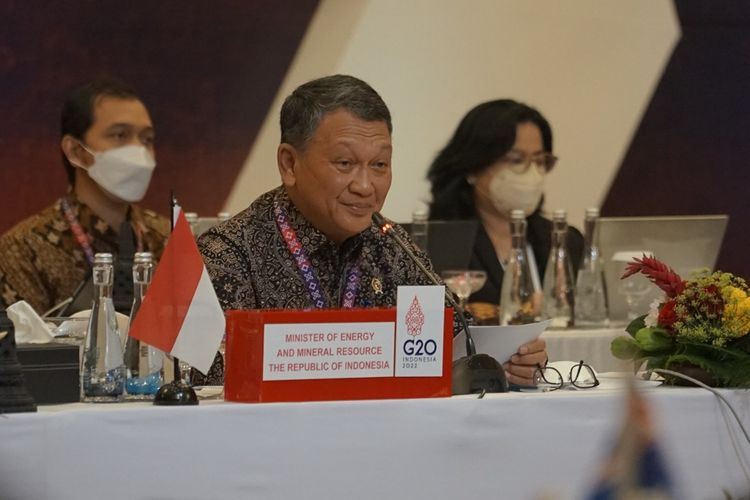 Menteri Energi dan Sumber Daya Mineral (ESDM) Arifin Tasrif dalam pertemuan G20. 