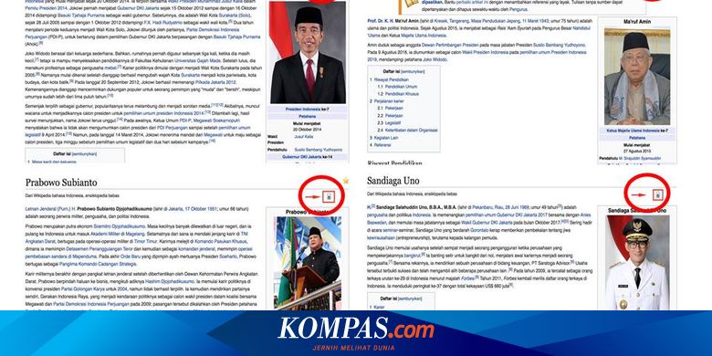 Jelang Pilpres 2019 Wikipedia Mengunci Artikel Profil Capres Cawapres