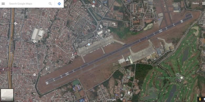 Layout bandara Halim Perdanakusuma Jakarta.