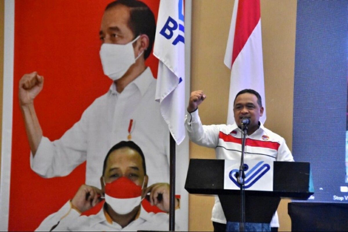 Kepala Badan Pelindungan Pekerja Migran Indonesia (BP2MI) Benny Rhamdani saat membuka kegiatan Rakornis Penguatan Tata Kelola Penempatan dan Pelindungan PMI di Manado, Sulawesi Utara, Sabtu (21/11/2020).