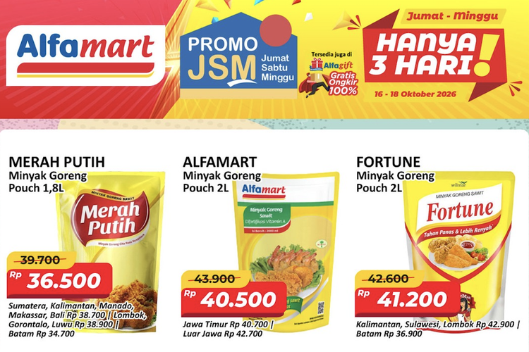 Promo Alfamart Hari Ini 25 Oktober, Minyak Goreng Harga Hemat Mulai Rp 40.200