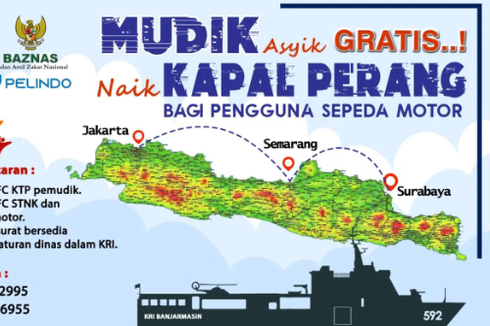 Mudik Gratis Naik Kapal Perang TNI AL, Ini Syarat dan Cara Daftarnya