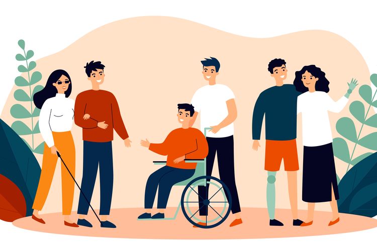 Ilustrasi penyandang disabilitas.