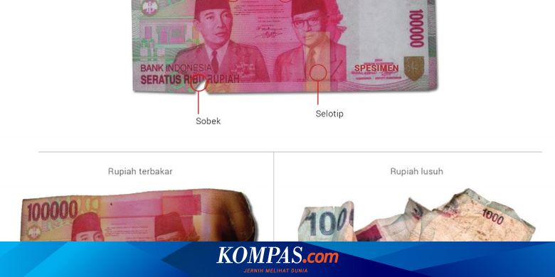 Ini Syarat Uang Lusuh Dan Rusak Yang Bisa Ditukar Di Bank Indonesia Halaman All Kompas Com