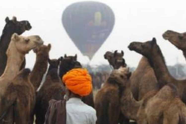 Balon terbang di India.