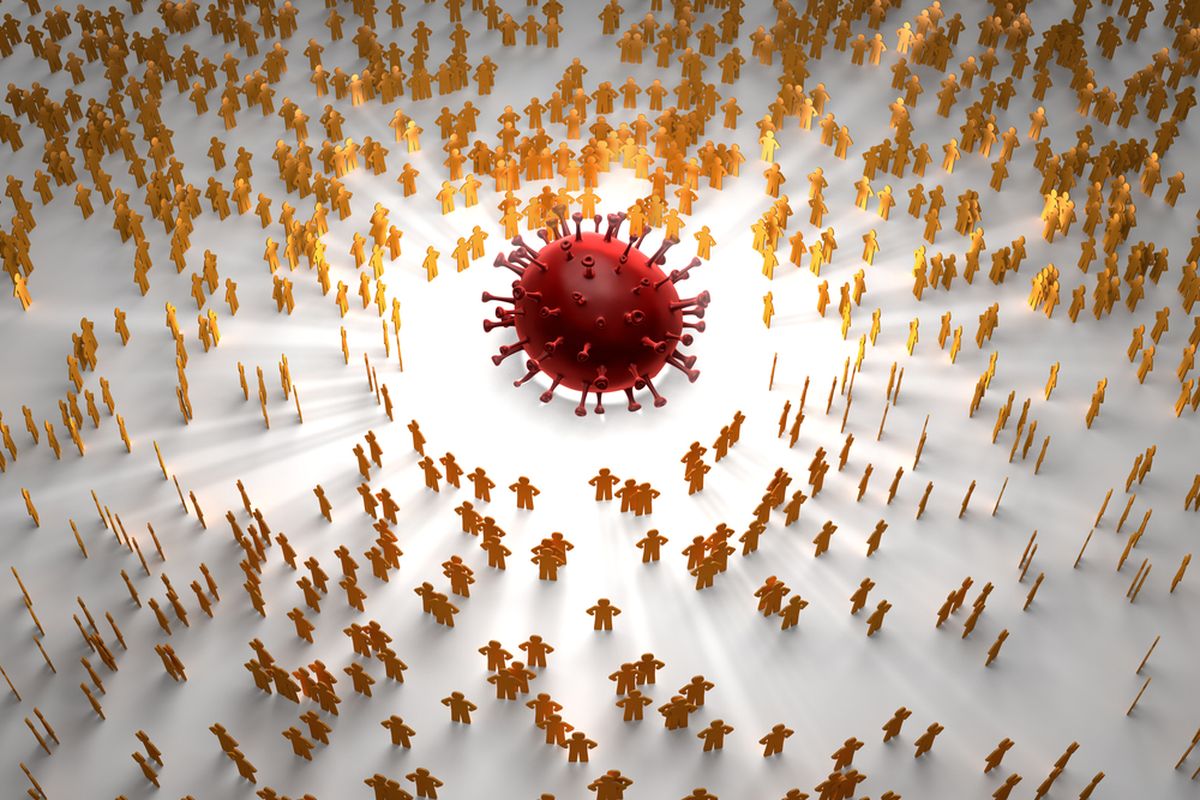 Ilustrasi herd immunity dengan vaksinasi Covid-19.