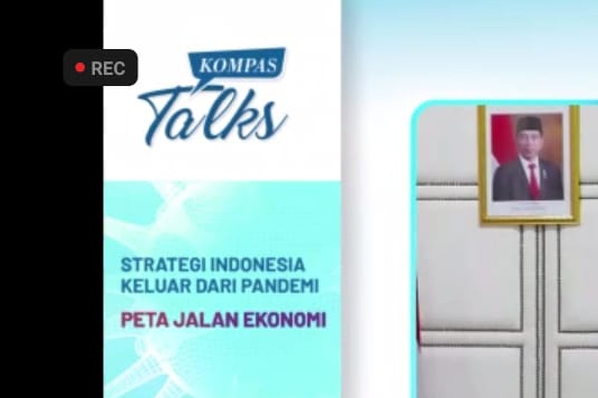 Menteri Koordinator Bidang Perekonomian Airlangga Hartarto pada Kompas Talks Sesi 2 yang membahas Peta Jalan Ekonomi secara daring, Sabtu (24/10/2020).