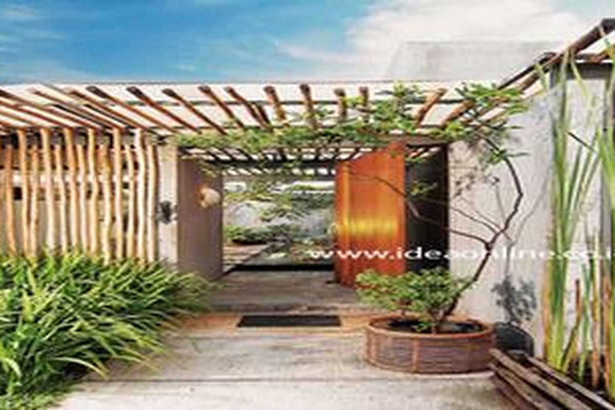 Deretan Dolken buat Teras dan Fasad Tampil Alami