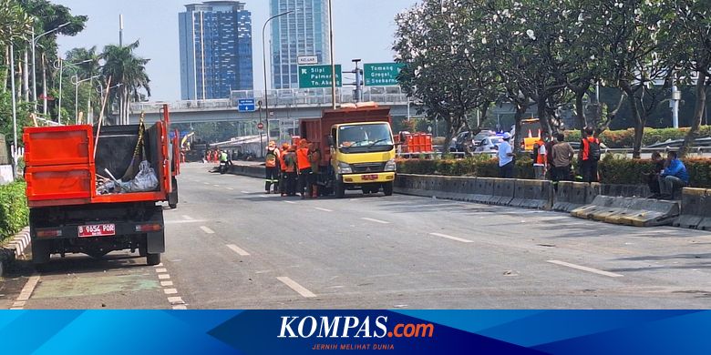 Jalan Gatot Subroto Depan DPR RI Masih Ditutup Minggu Pagi Imbas Demo