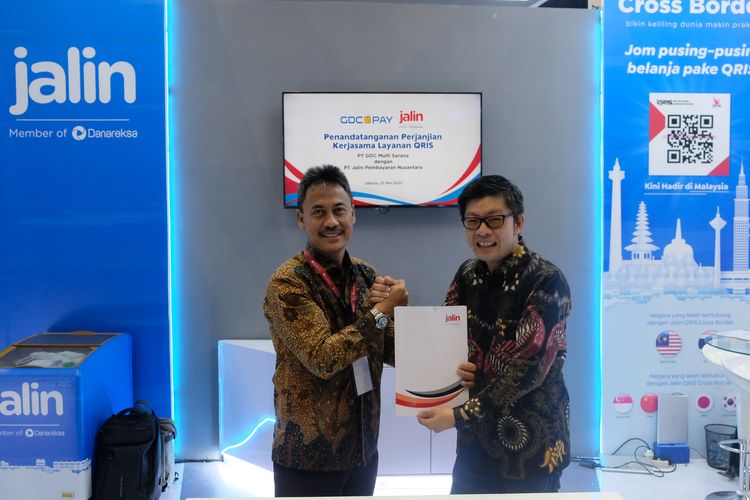 GDCPay resmi gandeng Jalin melalui Perjanjian Kerja Sama Implementasi Layanan QRIS Domestik dalam ajang Festival Ekonomi Keuangan Digital (FEKDI) 2023. 