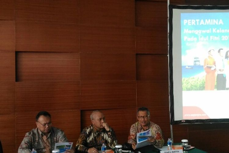 Suasana konferensi pers pembentukan Satgas Ramadhan dan Idul Fitri 2018 oleh PT Pertamina (Persero), Rabu (16/5/2018).