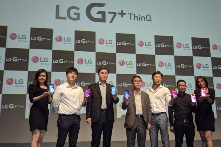 Peluncuran LG G7+ ThinQ di Jakarta, Selasa (22/5/2018).