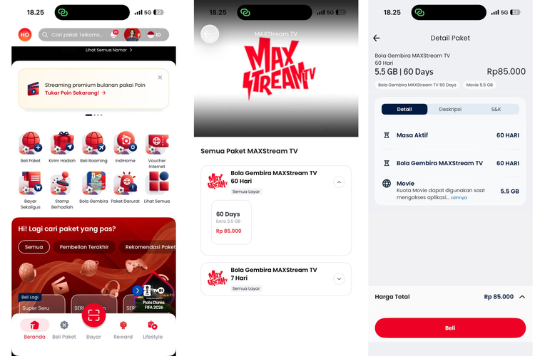Ilustrasi cara beli paket bola