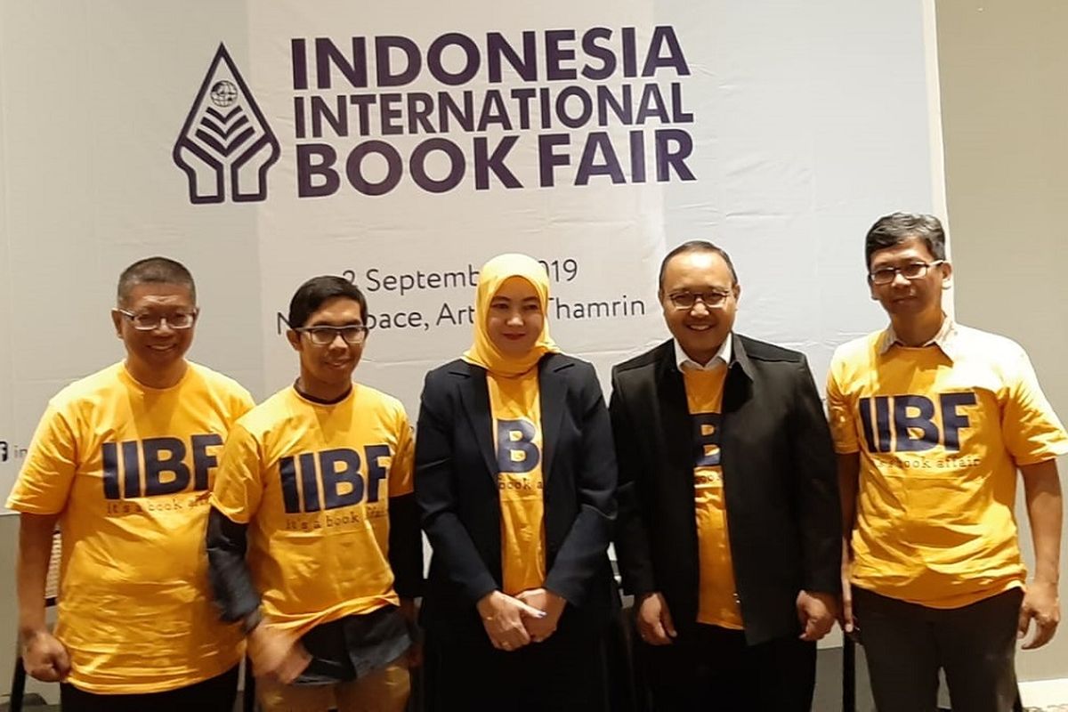 Konferensi pers Indonesia International Book Fair (IIBF) 2019 pada Senin (2/9/2019) di Jakarta.