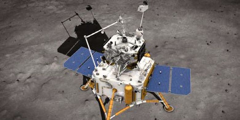 Deskripsi China Change 5 pesawat ruang angkasa kembali ke bulan.
