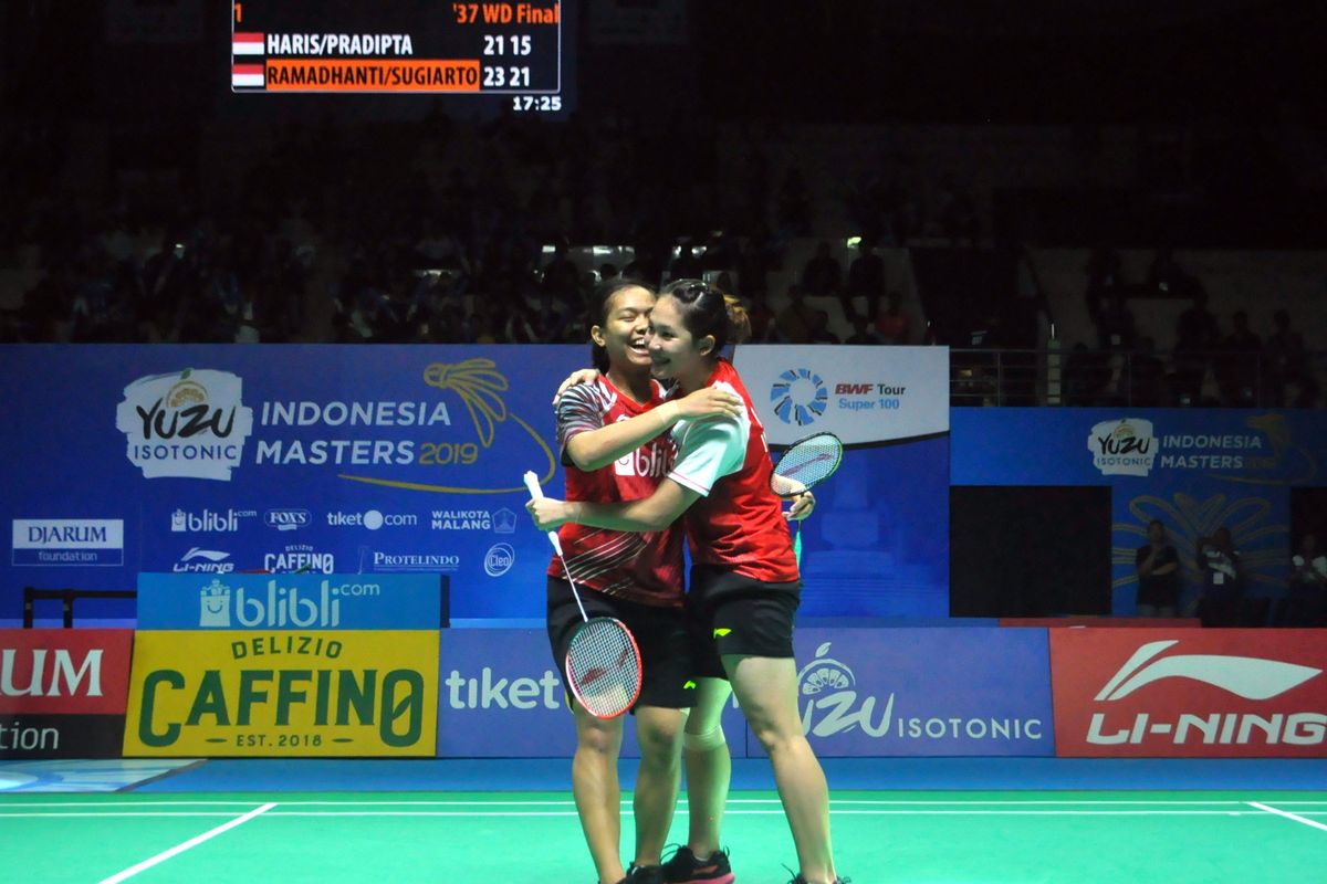 Siti Fadia Silva/Ribka Sugiarto berhasil menjadi penyelamat Indonesia di turnamen Indonesia Masters 2019 yang berlangsung di GOR Ken Arok Kota Malang, Jawa Timur, Minggu (06/10/2019) malam.