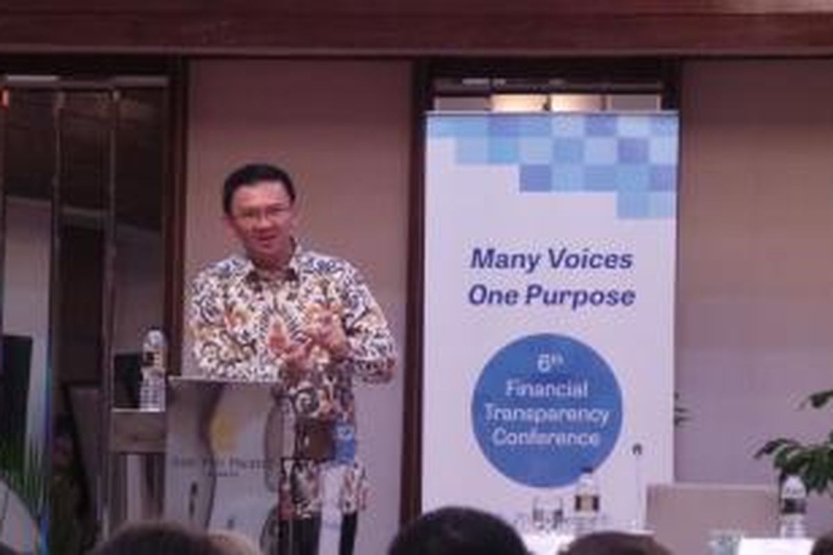 Gubernur DKI Jakarta Basuki Tjahaja Purnama di Hotel Sari Pan Pacific, Rabu (21/10/2015). 