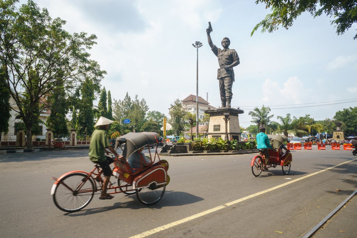 Ilustrasi Monumen Patung Slamet Riyadi di Jalan Slamet Riyadi, Kota Solo.