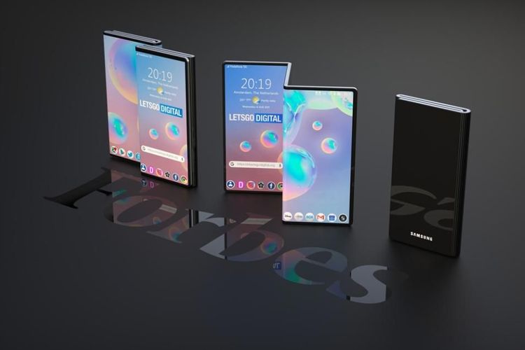 Tampilan paten Galaxy Fold Z yang diajukan Samsung. 