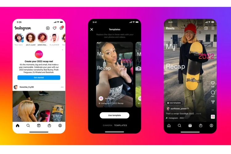 Instagram rilis 2022 recap Reels untuk mudahkan pengguna membagikan ringkasan momen indah sepanjang tahun 2022.