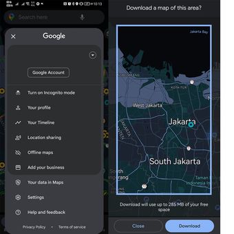 Fitur Offline Maps di Google Maps bisa mengunduh data peta sehingga nantinya tidak butuh koneksi internet untuk dibuka. Namun, luas area yang bisa diunduh terbatas alias tidak terlalu besar, serta membutuhkan ruang hingga ratusan megabyte di media internal tergantung ukurannya.  